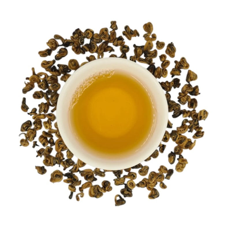 Premium Golden Snail Black Tea – Dian Hong from Yunnan – Hand-Rolled | Malty & Smooth